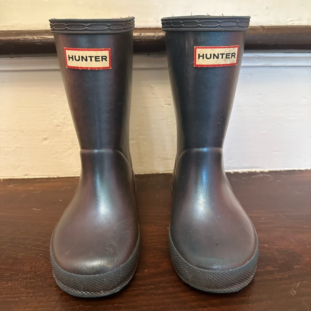 Sparkle purple hunter boots sz US 8 toddler girls